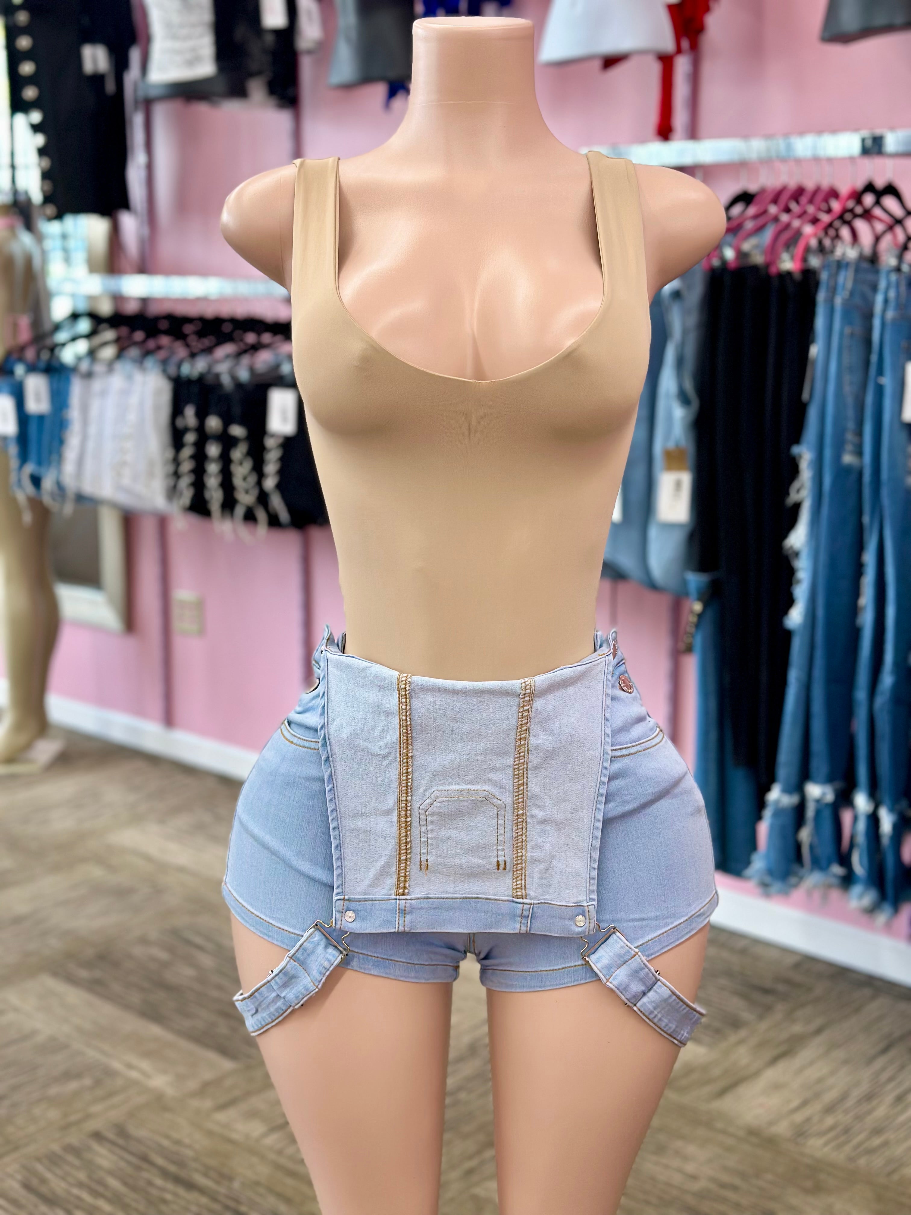 Short Denim Overalls