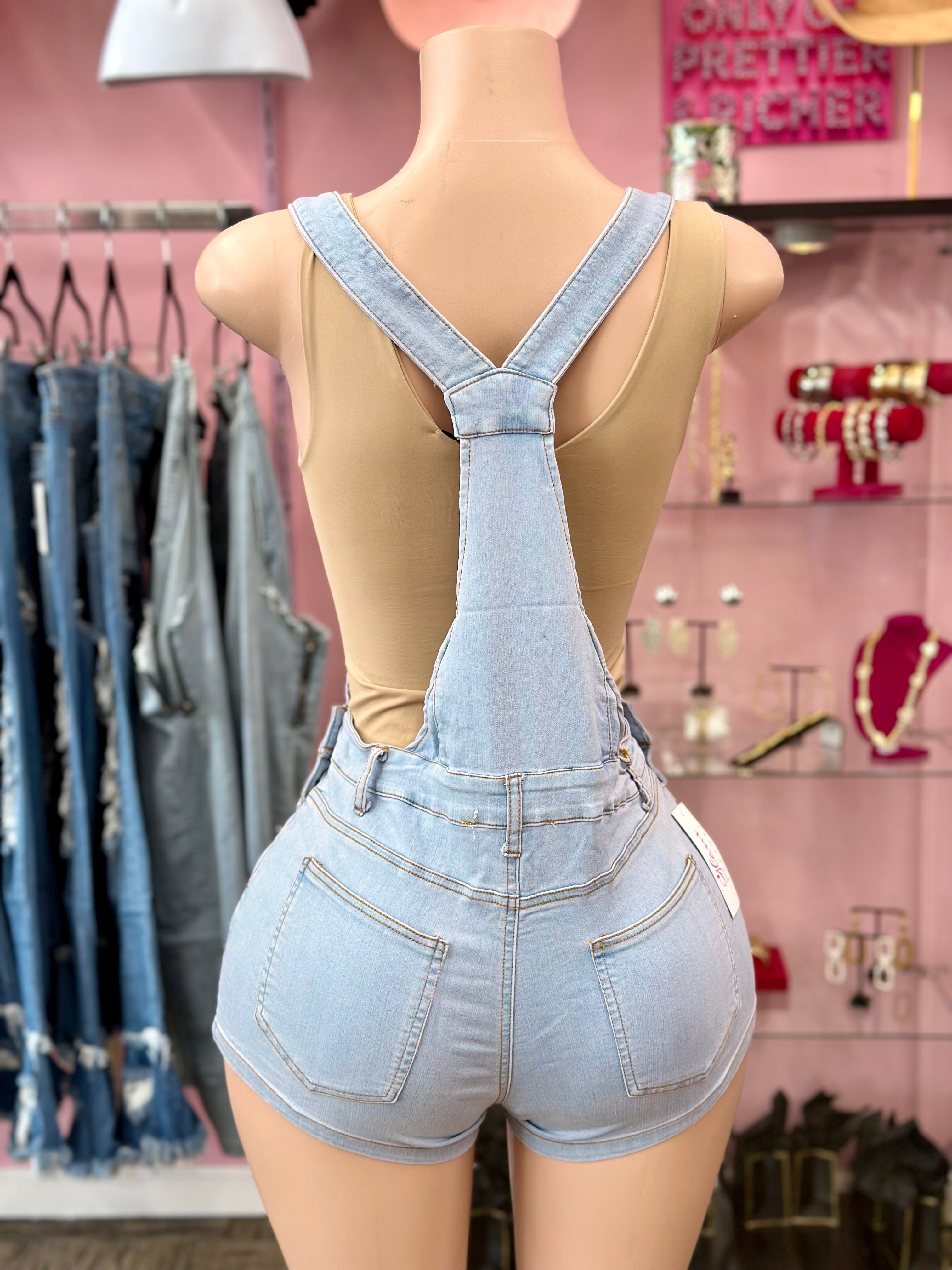 Short Denim Overalls