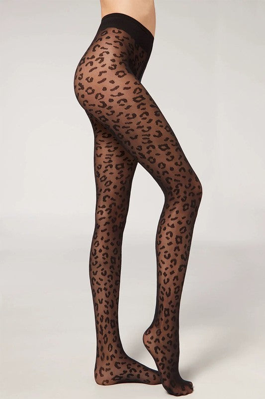 Leopard Mesh Stockings