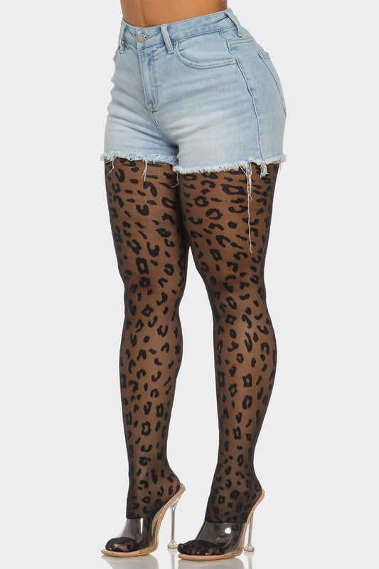 Leopard Mesh Stockings